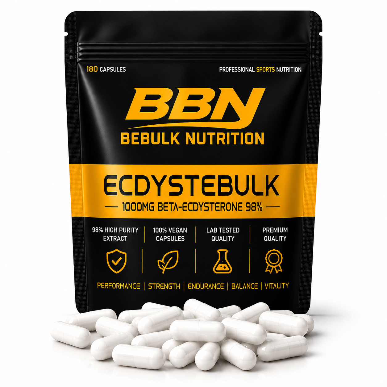 Ecdystebulk – Beta-Ecdysteron 98 % – Kapseln – BeBulk Nutrition