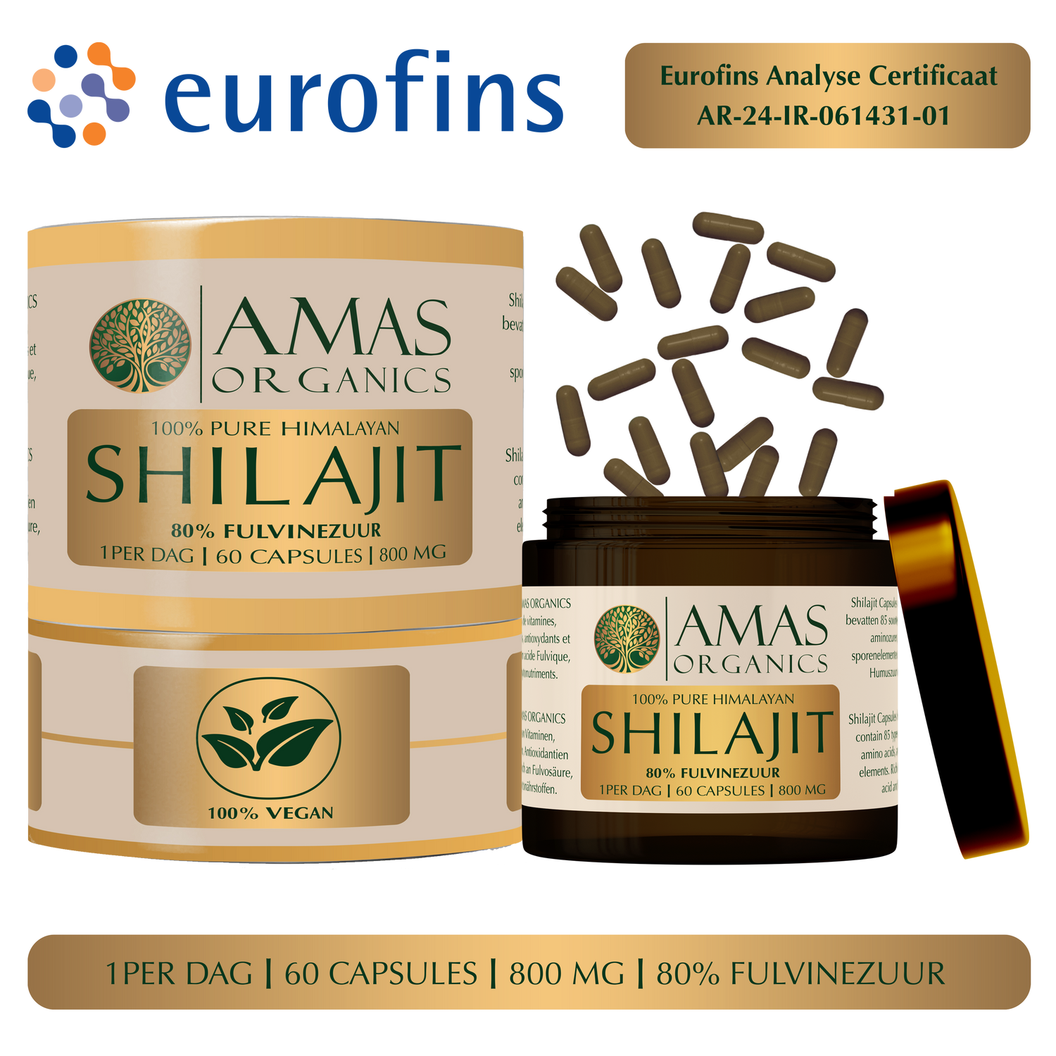 100% REINE HIMALAYA-SHILAJIT-KAPSELN
