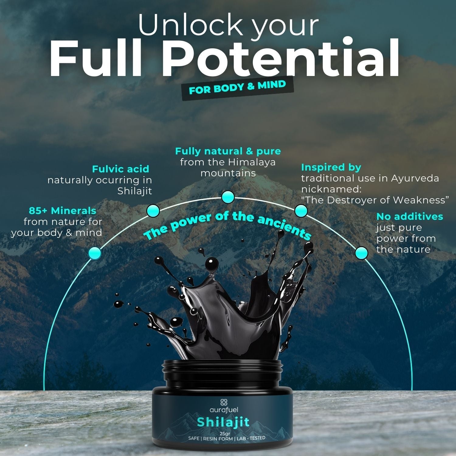 Reines Shilajit-Harz aus dem Himalaya – 100 % authentisch und gereinigt