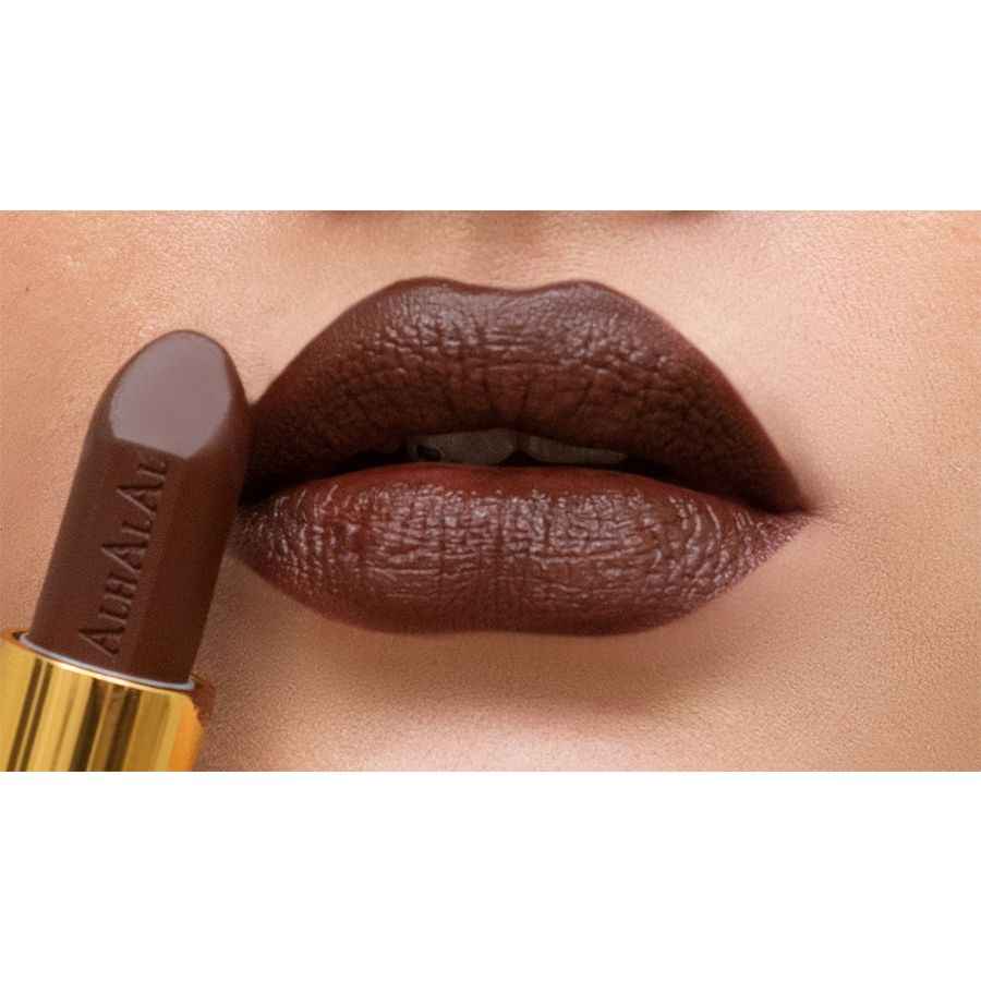 Kaufen Sie dunkelbraunen Alhalal-Samtlippenstift mit volldeckendem Halal-Lippenstift