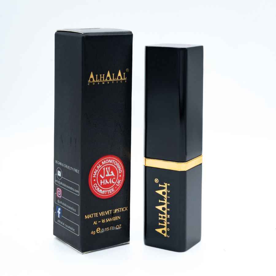 Alhalal Cosmetics MILANO LIPSTICK matte Samtlippenstift in schwarzer Verpackung