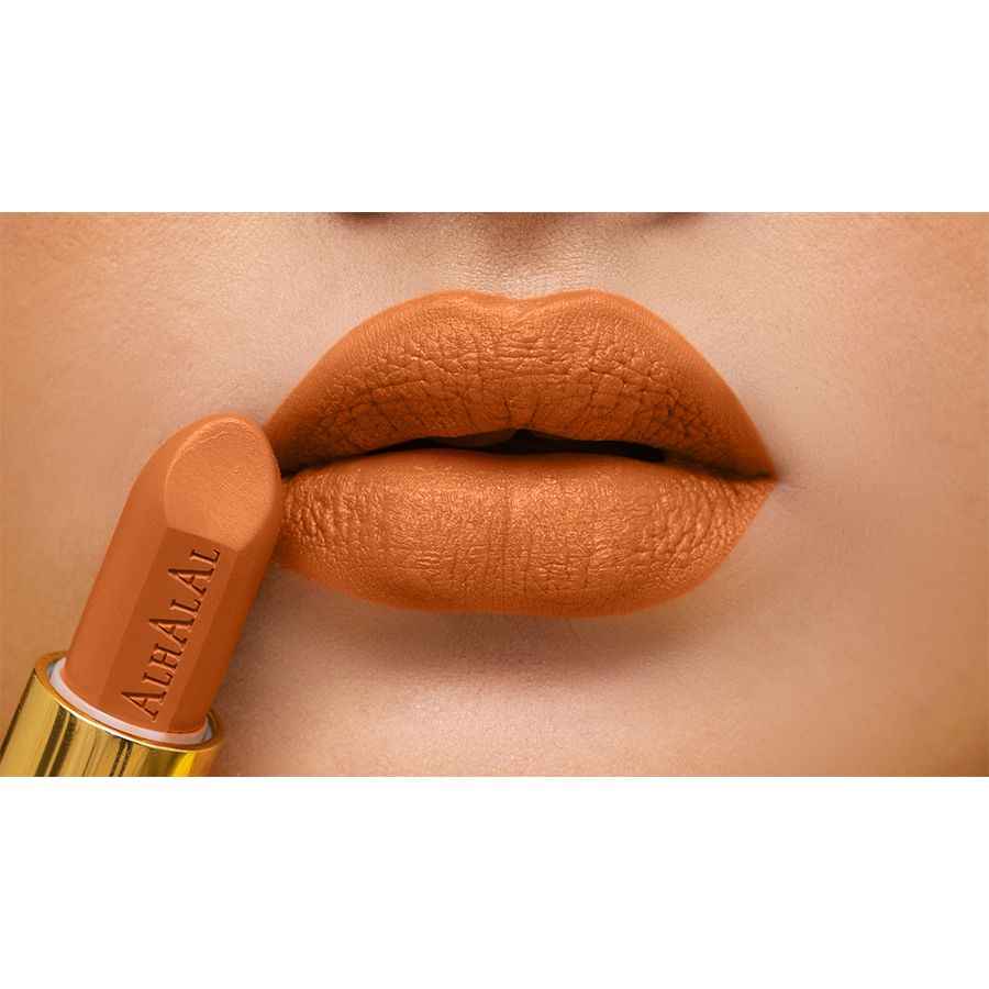 Alhalal Cosmetics ORANGE LIPSTICK Samtlippenstift mit mattem Finish auf vollen Lippen