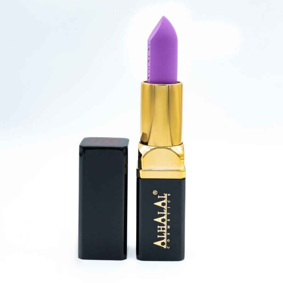 Alhalal Cosmetics lila Lippenstift in Samttextur mit goldenem und schwarzem Ärmel