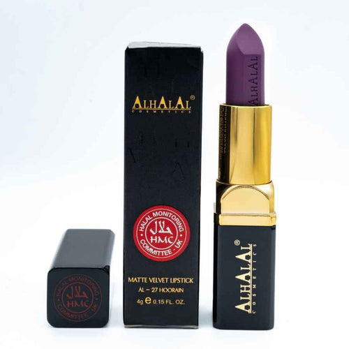 PURPLE LIPSTICK von Alhalal Cosmetics in Samtfinish mit goldenem und schwarzem Ärmel