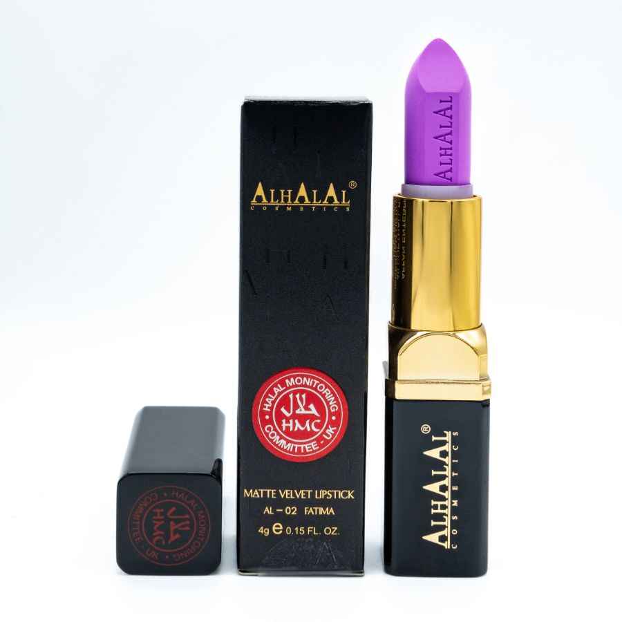 Alhalal Cosmetics pinker matter Samt-Lippenstift PARSE LIPSTICK mit luxuriöser schwarzer und goldener Verpackung