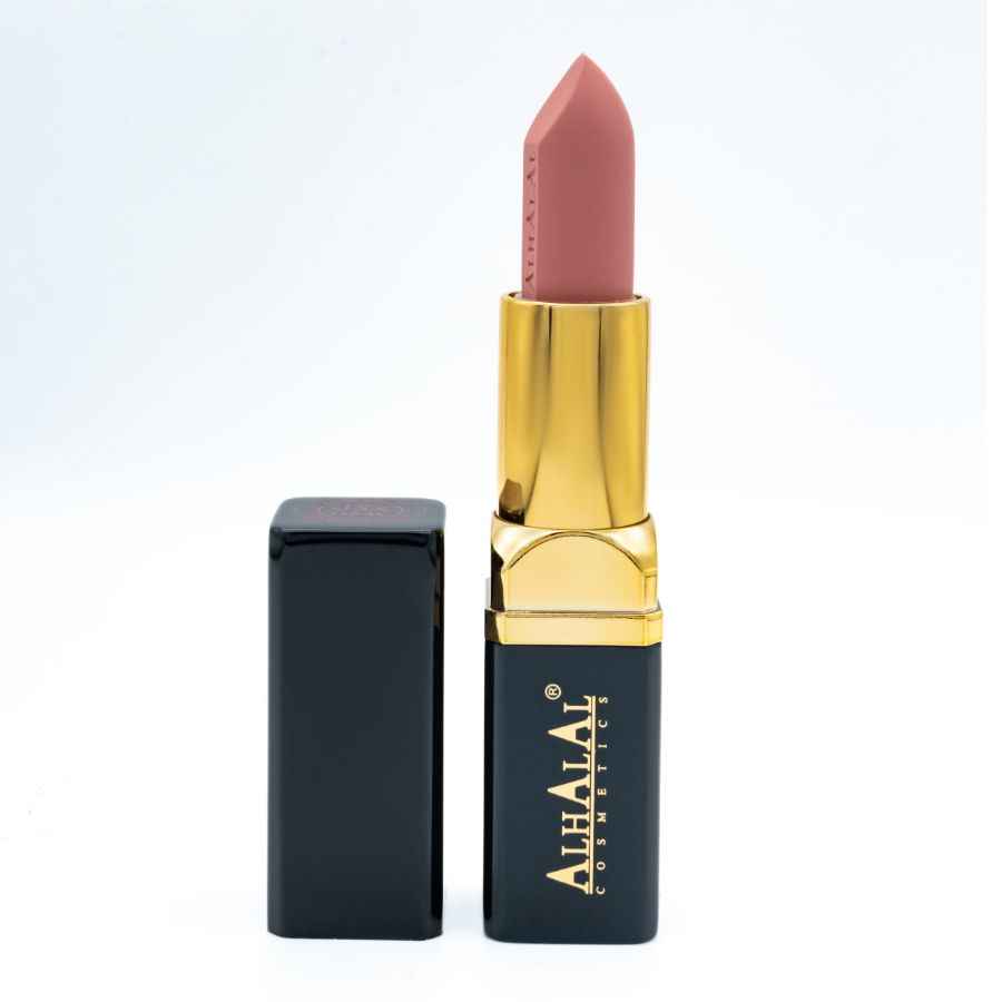 Alhalal Cosmetics Samt-Lippenstift in rosa Farbe für einen weichen und strahlenden rosa Lippenstöcker