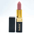 Alhalal Cosmetics Samtlippenstift in weichem braunem Lippenstift mit schwarzem und goldenem Etui