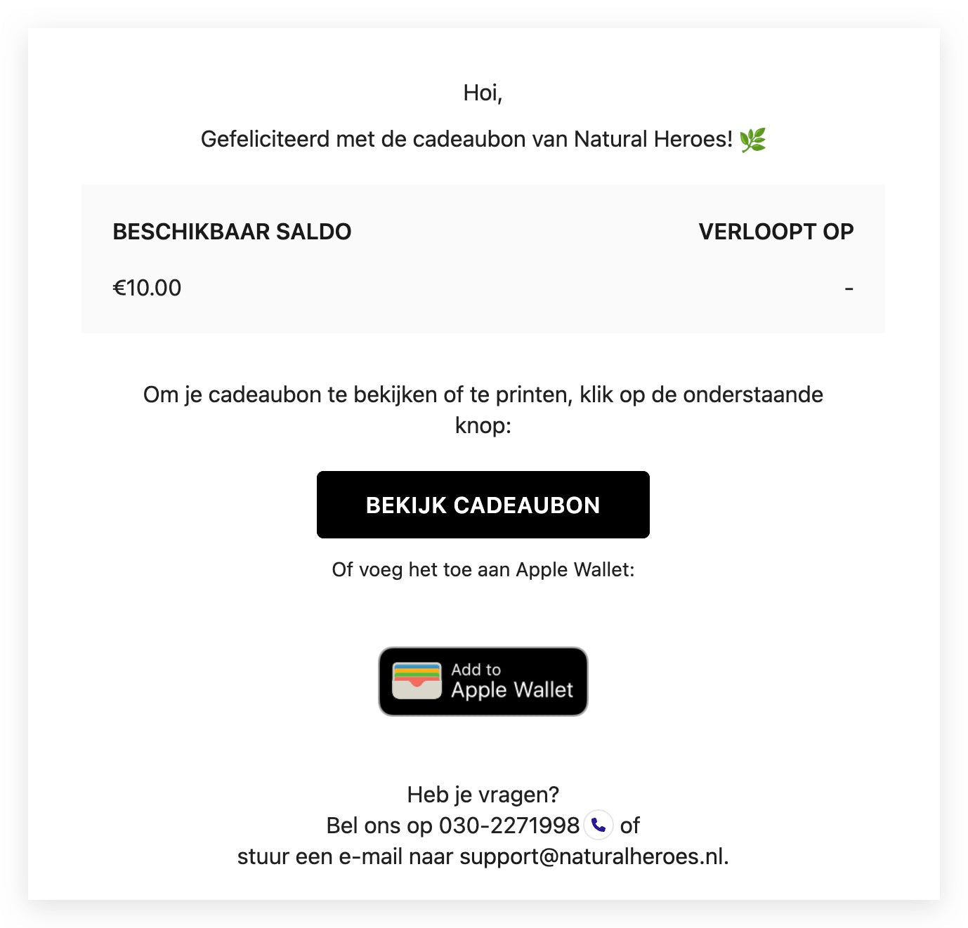 Cadeaubon Naturhelden